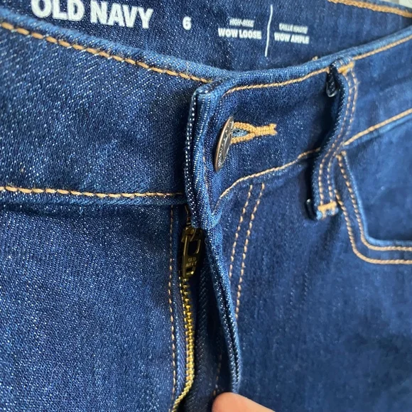 Old Navy Jeans Women’s Size 6 Size 6 Dark Blue High-Rise Wow Loose - Picture 6 of 15
